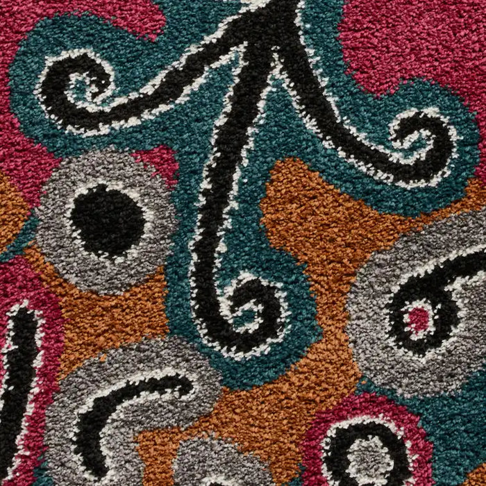 Think Rugs royal nomadic a641 dark multi Grey, Multicoloured Living Room Shaggy Rug.
