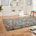 Think Rugs royal nomadic a641 pastel multi Grey, Multicoloured Living Room Shaggy Rug.
