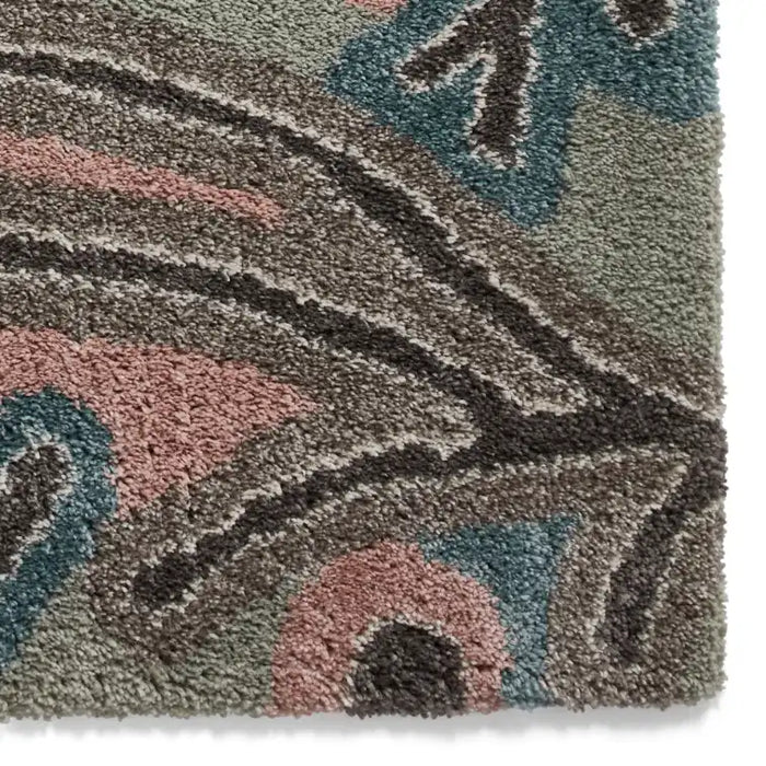 Think Rugs royal nomadic a641 pastel multi Grey, Multicoloured Living Room Shaggy Rug.