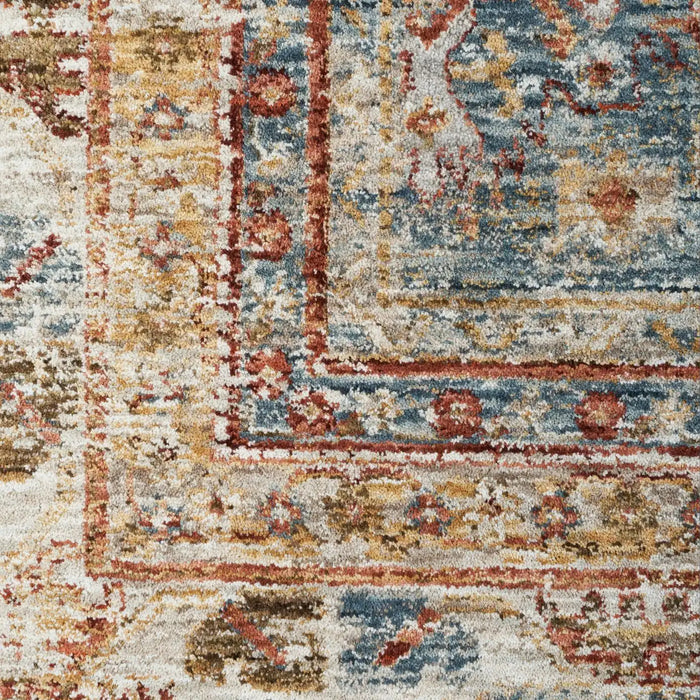 Nourison sahar shr01 blue Blue, Multicoloured Living Room Moroccan Rug.