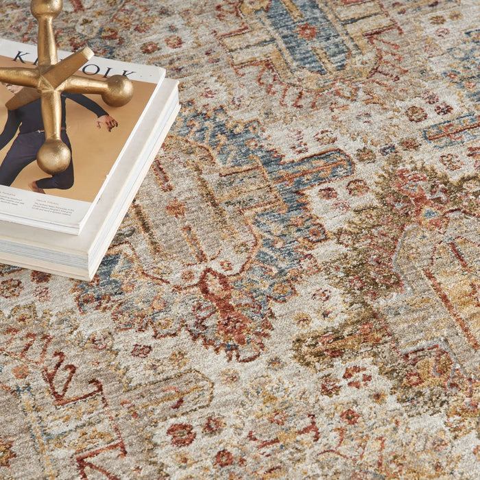 Nourison sahar shr01 ivory multi Ivory, Multicoloured Living Room Moroccan Rug.