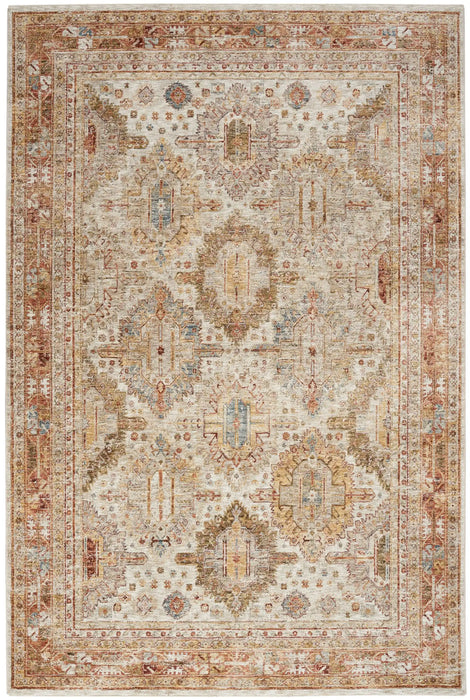 Nourison sahar shr01 ivory multi Ivory, Multicoloured Living Room Moroccan Rug.