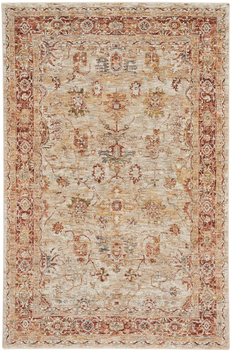Nourison sahar shr02 ivory Ivory, Multicoloured Living Room Moroccan Rug.