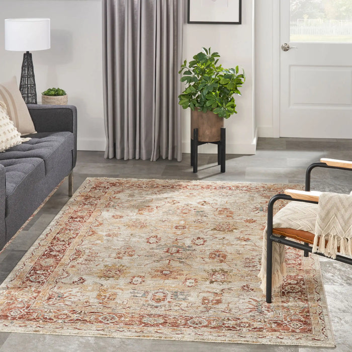 Nourison sahar shr02 ivory Ivory, Multicoloured Living Room Moroccan Rug.