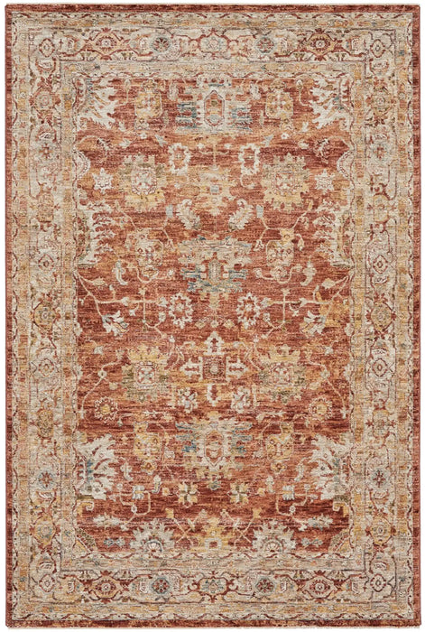 Nourison sahar shr02 rust Orange, Red Living Room Moroccan Rug.