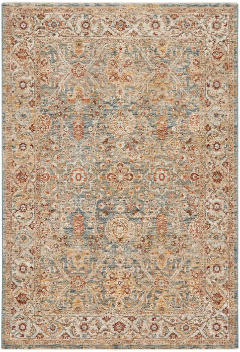 Nourison sahar shr03 blue Blue, Multicoloured Living Room Moroccan Rug.