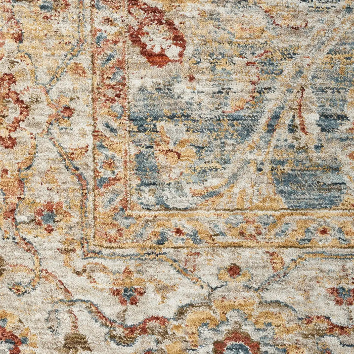 Nourison sahar shr03 blue Blue, Multicoloured Living Room Moroccan Rug.