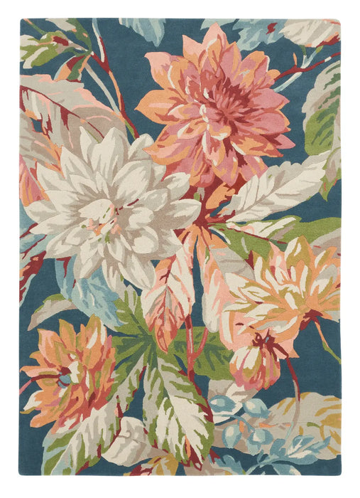 Sanderson Dahlia & Rosehip - Teal 50608 Rug