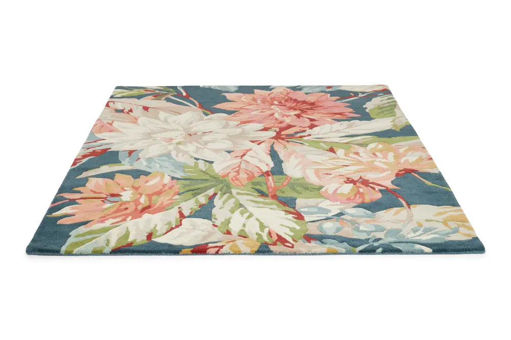 Sanderson Dahlia & Rosehip - Teal 50608 Rug