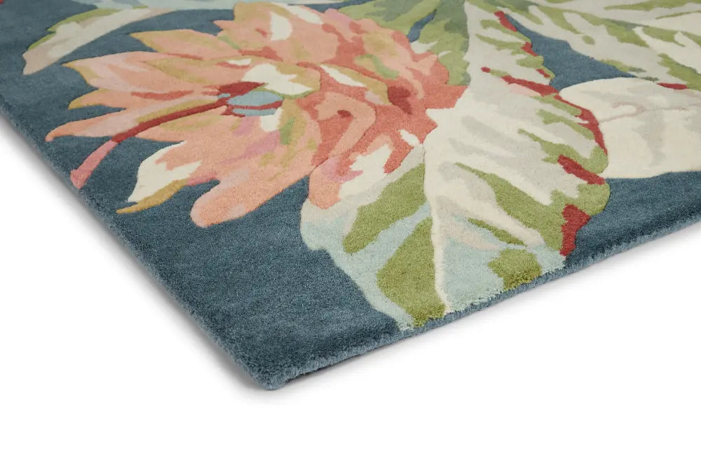 Sanderson Dahlia & Rosehip - Teal 50608 Rug