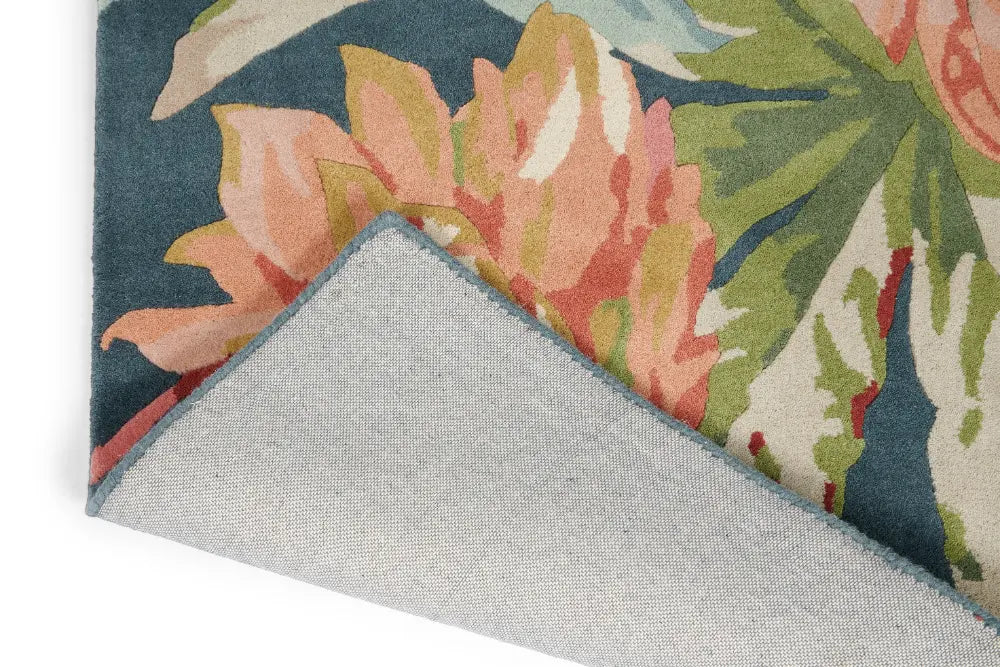Sanderson Dahlia & Rosehip - Teal 50608 Rug