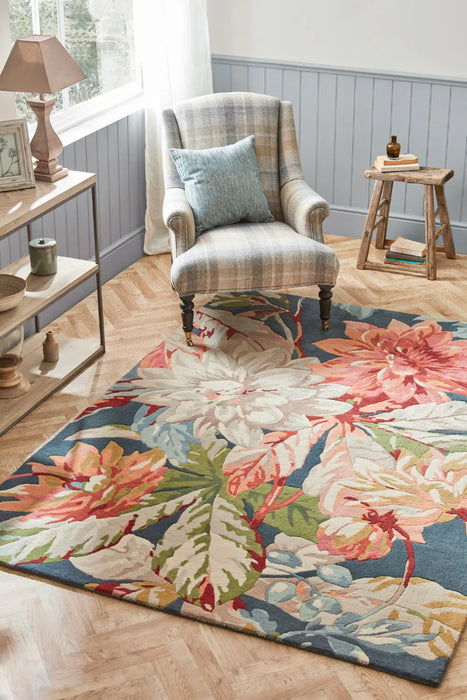 Sanderson Dahlia & Rosehip - Teal 50608 Rug