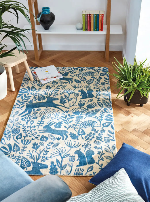 Scion Screen Printed Kelda Cobalt 023508 Rug
