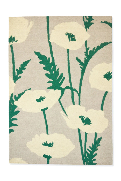 Scion scion screen printed poppy pop parchment gecko 124807 Cream Living Room Geometric Rug.