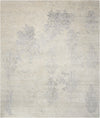 Nourison silk shadows sha14 ivory silver Grey, Ivory Living Room  Rug.