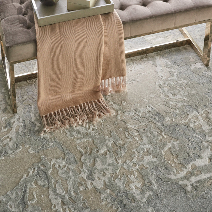 Nourison silk shadows sha17 sand  Living Room  Rug.