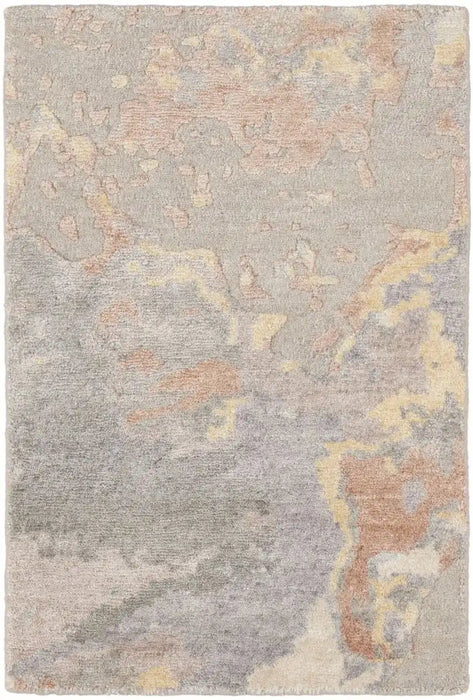 Nourison silk shadows sha20 silver Grey, Multicoloured Living Room  Rug.