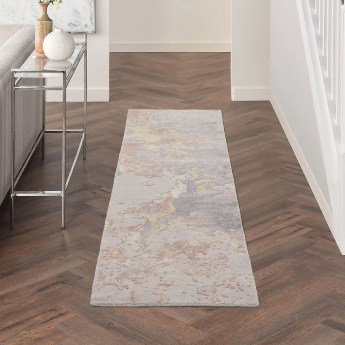 Nourison silk shadows sha20 silver Grey, Multicoloured Living Room  Rug.