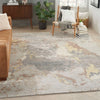 Nourison silk shadows sha20 silver Grey, Multicoloured Living Room  Rug.
