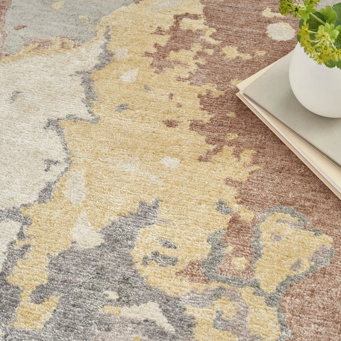 Nourison silk shadows sha20 silver Grey, Multicoloured Living Room  Rug.