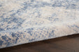 Nourison silky textures sly01 ivory blue Blue, Ivory Living Room Geometric Rug.
