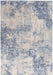 Nourison silky textures sly01 ivory blue Blue, Ivory Living Room Geometric Rug.
