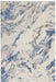 Nourison silky textures sly03 blue ivory grey Blue, Grey, Ivory Living Room Geometric Rug.