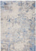 Nourison silky textures sly04 blue ivory grey Blue, Grey, Ivory Living Room Geometric Rug.