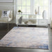 Nourison silky textures sly04 blue ivory grey Blue, Grey, Ivory Living Room Geometric Rug.
