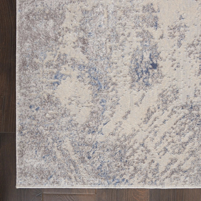 Nourison silky textures sly06 ivory grey Grey, Ivory Living Room Geometric Rug.