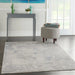 Nourison silky textures sly06 ivory grey Grey, Ivory Living Room Geometric Rug.