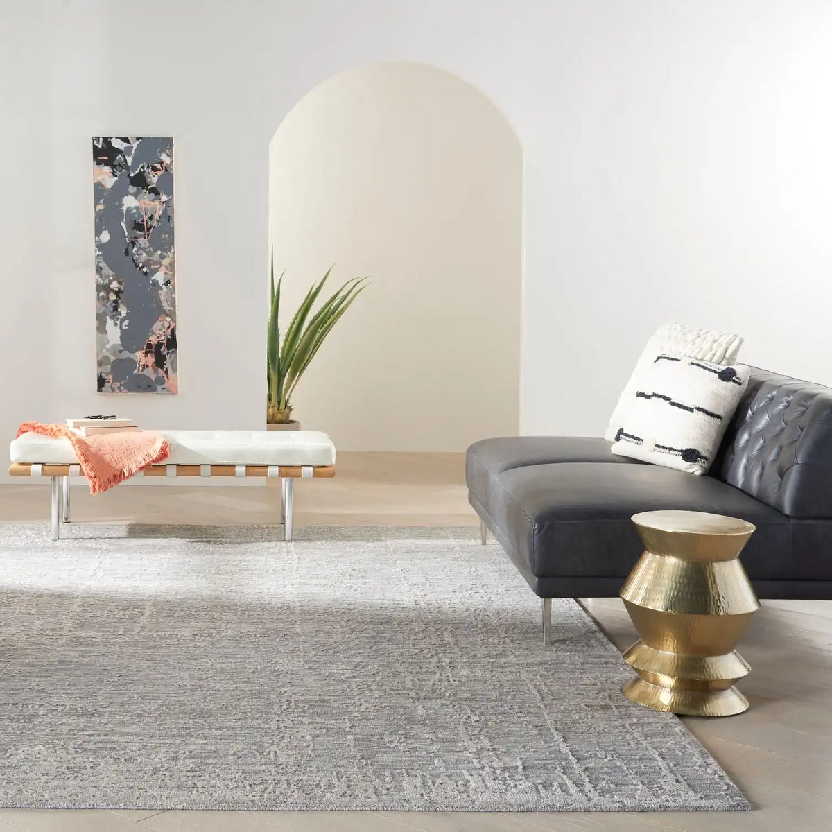 Luna LUN01 Grey Silver Grey Rug — RugsDirect Online