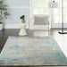 Nourison solace sla01 ivory grey blue Blue, Grey, Ivory, Multicoloured Living Room Geometric Rug.