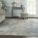Nourison solace sla01 ivory grey blue Blue, Grey, Ivory, Multicoloured Living Room Geometric Rug.