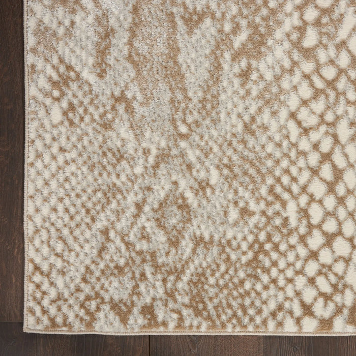 Nourison solace sla06 ivory beige Beige, Ivory Living Room Geometric Rug.