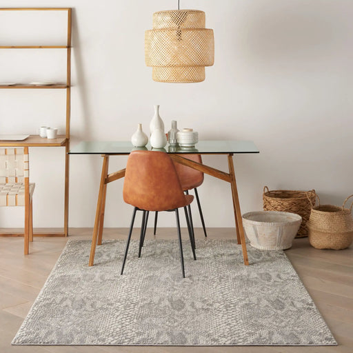 Nourison solace sla06 ivory grey Grey, Ivory Living Room Geometric Rug.