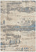 Nourison solace sla07 ivory grey blue Blue, Grey, Ivory Living Room Geometric Rug.