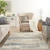 Nourison solace sla07 ivory grey blue Blue, Grey, Ivory Living Room Geometric Rug.