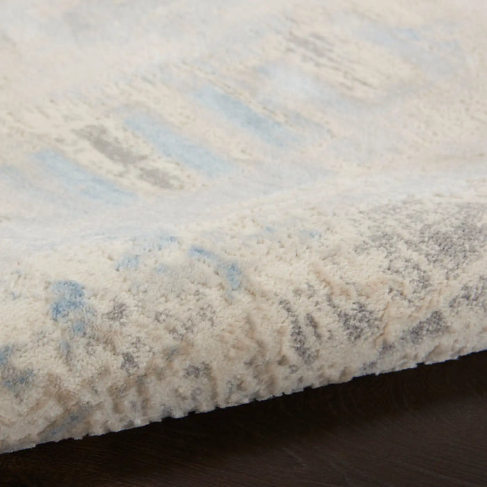 Nourison solace sla08 ivory grey blue Blue, Grey, Ivory Living Room Geometric Rug.