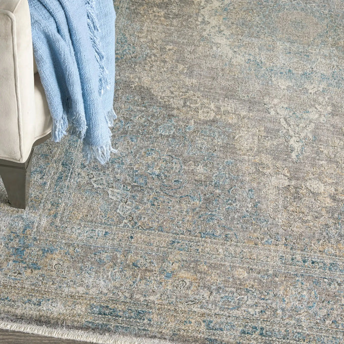 Nourison Delivered in 6 weeks   USA starry nights stn06 cream blue Blue, Ivory Living Room Moroccan Rug.