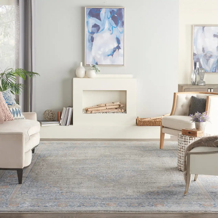Nourison Delivered in 6 weeks   USA starry nights stn07 blue Blue Living Room Moroccan Rug.