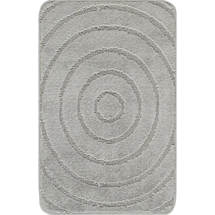 APRIL Piece Machine Washable Non-Slip Light Grey Bathroom Rug Set Grey