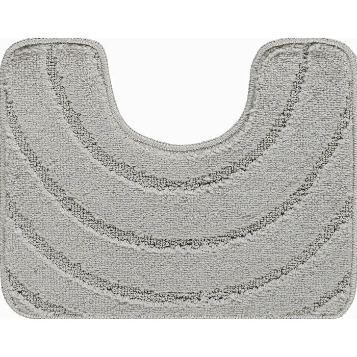 APRIL Piece Machine Washable Non-Slip Light Grey Bathroom Rug Set Grey