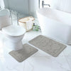 OLIVE Piece Machine Washable Non-Slip Light Grey Bathroom Rug Set Grey