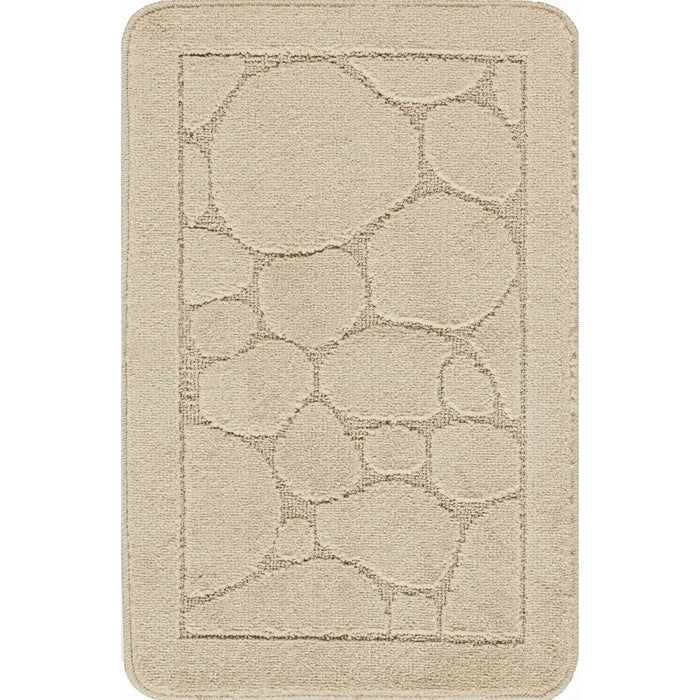 OLIVE Piece Machine Washable Non-Slip Light Beige Bathroom Rug Set Beige