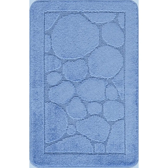 OLIVE Piece Machine Washable Non-Slip Blue Bathroom Rug Set Blue