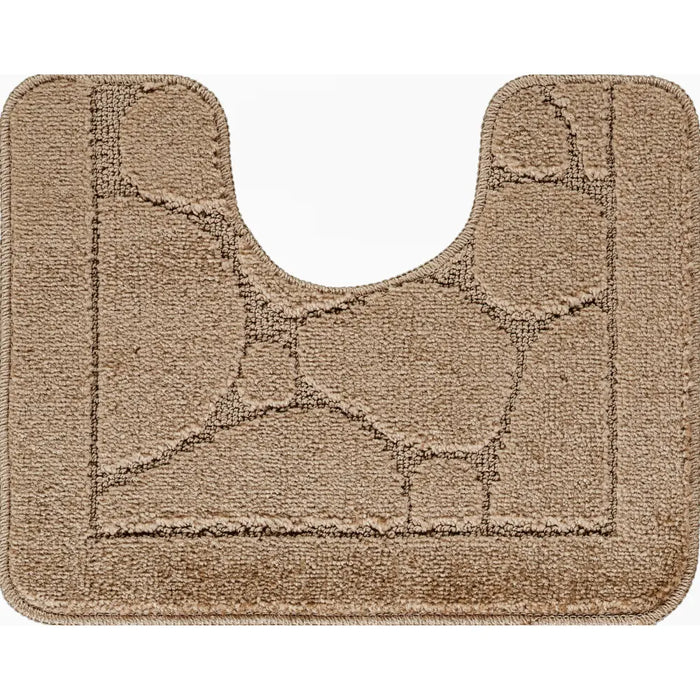 OLIVE Piece Machine Washable Non-Slip Brown Bathroom Rug Set Brown