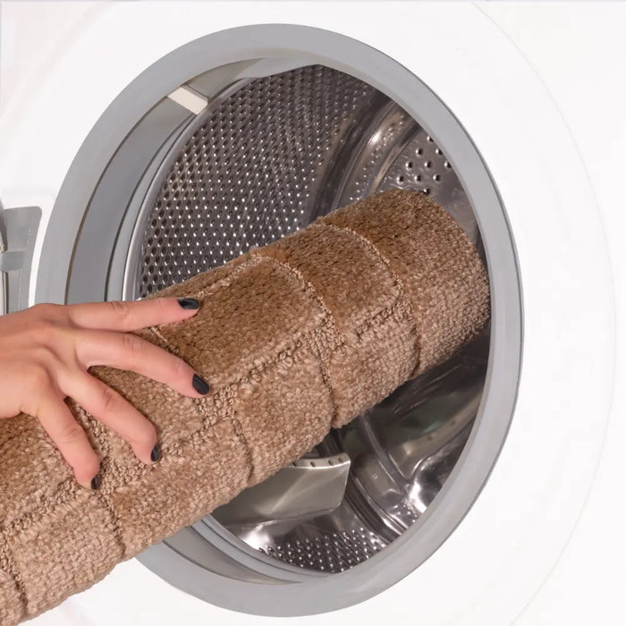 OLIVE Piece Machine Washable Non-Slip Brown Bathroom Rug Set Brown