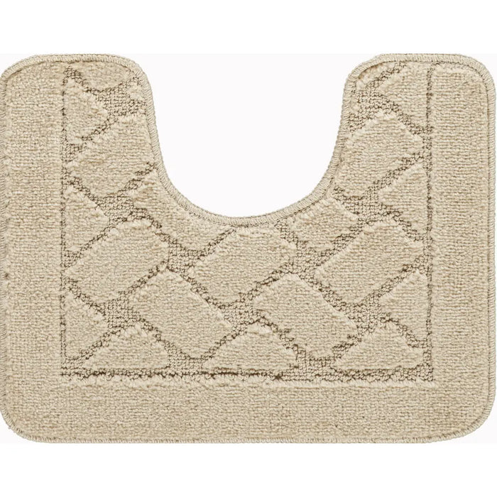 NILAH Piece Machine Washable Non-Slip Light Beige Bathroom Rug Set Beige