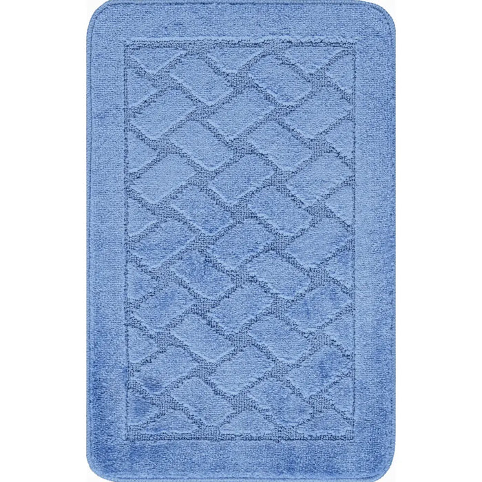 NILAH Piece Machine Washable Non-Slip Blue Bathroom Rug Set Blue